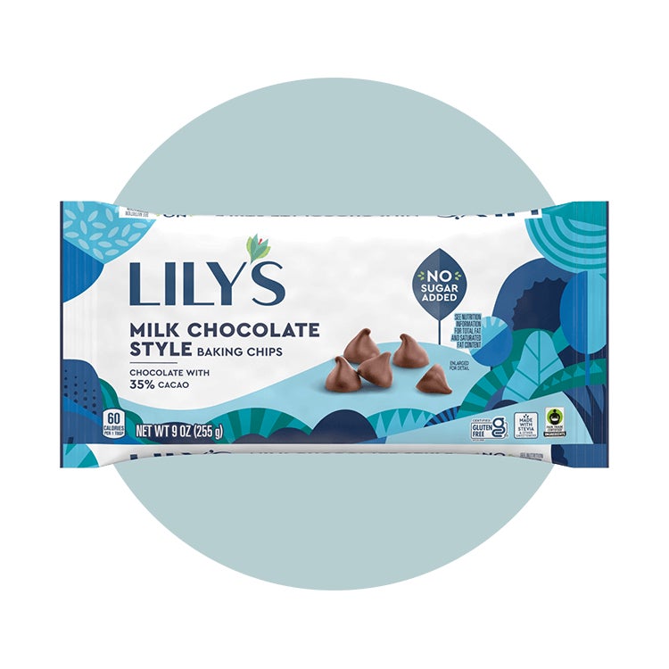 bag of lilys milk chocolate style baking chips
