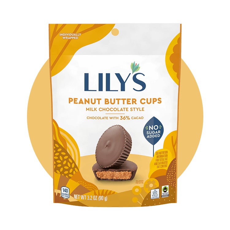 pouch of lilys milk chocolate style peanut butter cups