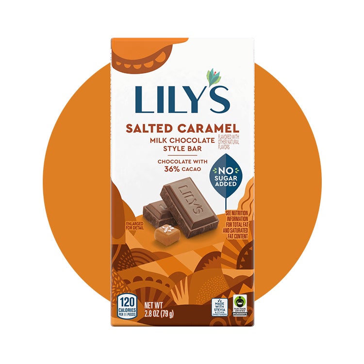 lilys salted caramel milk chocolate style bar