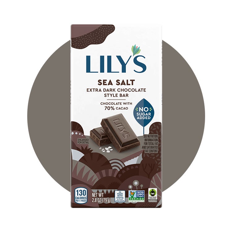 lilys sea salt extra dark chocolate style bar