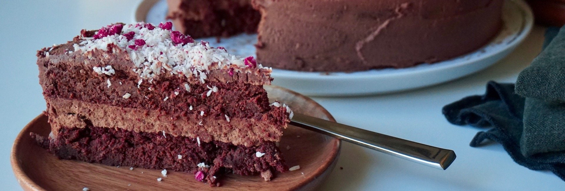 Dark Chocolate Style Beet Cake with Coconut Fudge Frosting