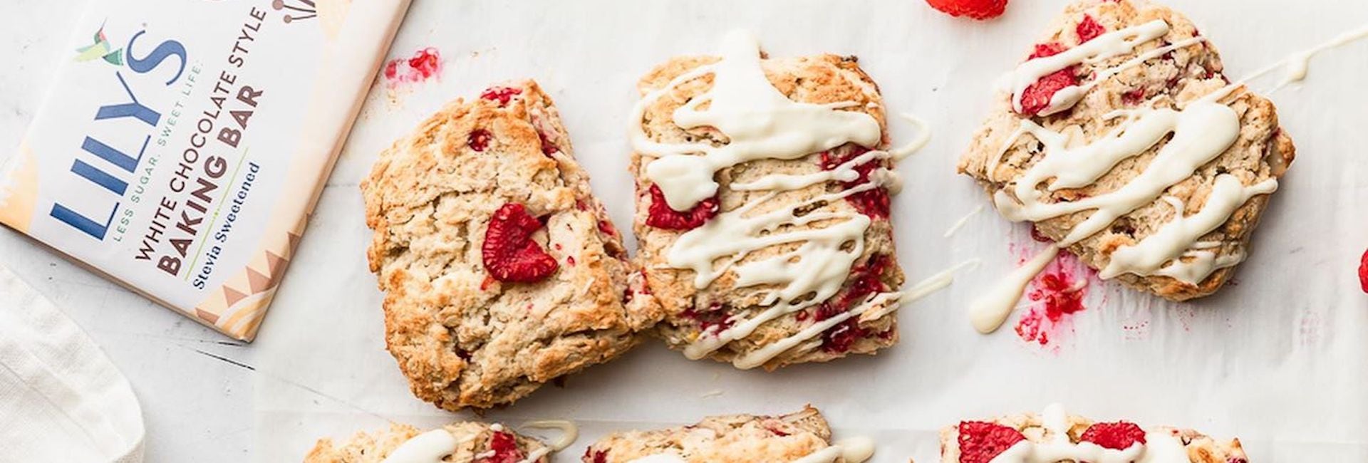 White Chocolate Style Raspberry Scones