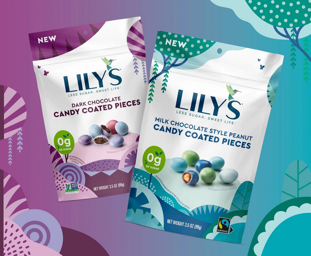 lilys milk and dark chocolate candy coated pieces